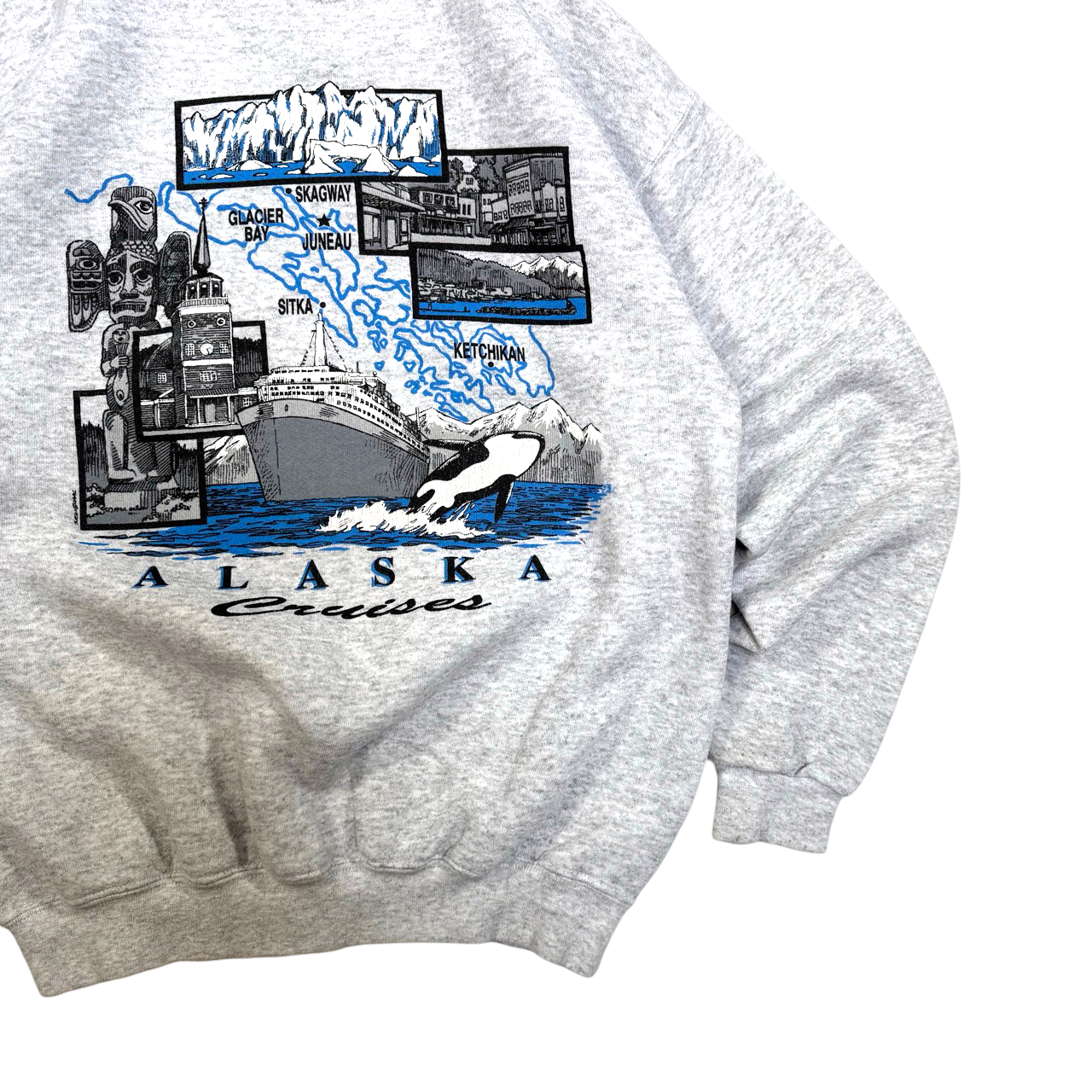 Vintage 90s Alaska Wilderness Big Print Graphic Sweater