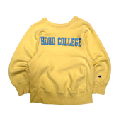 Vintage 1980s Champion Reverse Weave Warm Up Made in USA Hood College Graphic Sweater