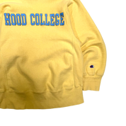 Vintage 1980s Champion Reverse Weave Warm Up Made in USA Hood College Graphic Sweater